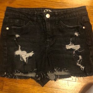 Black jean shorts